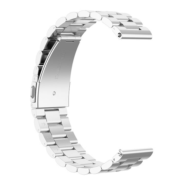 For Huawei GT2/GT/Samsung Galaxy Watch 46mm R800/Samsung Gear S3 22mm 3-Beads Stainless Steel Watch Band(Silver) - Smart Wear by buy2fix | Online Shopping UK | buy2fix