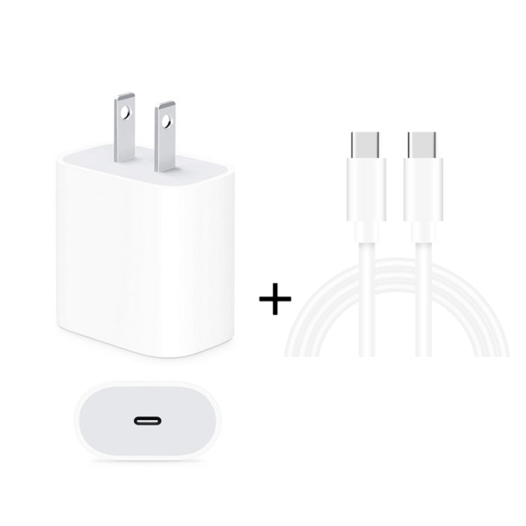 2 in 1 Single USB-C / Type-C Port Travel Charger + 3A PD 3.0 USB-C / Type-C to USB-C / Type-C Fast Charge Data Cable Set, Cable Length: 2m(US Plug) - Mobile Accessories by buy2fix | Online Shopping UK | buy2fix