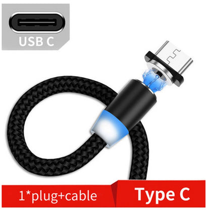 USB to USB-C / Type-C Magnetic Metal Connector Nylon Two-color Braided Magnetic Data Cable, Cable Length: 1m(Black) - Mobile Accessories by buy2fix | Online Shopping UK | buy2fix