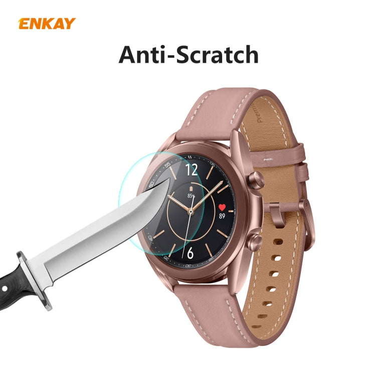 For Samsung Galaxy Watch 3 41mm ENKAY Hat-Prince 0.2mm 9H 2.15D Curved Edge Tempered Glass Screen Protector Watch Film - Screen Protector by ENKAY | Online Shopping UK | buy2fix