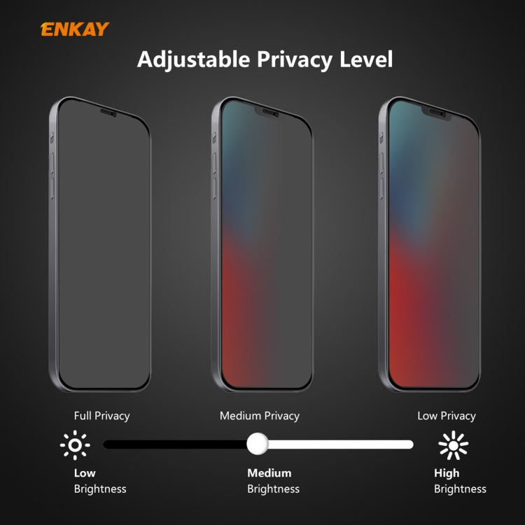 For iPhone 12 mini ENKAY 0.26mm 9H 6D Privacy Anti-spy Full Screen Tempered Glass Film - iPhone 12 mini Tempered Glass by ENKAY | Online Shopping UK | buy2fix