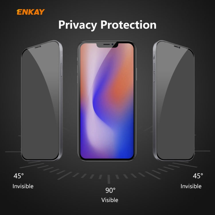 For iPhone 12 / 12 Pro ENKAY 0.26mm 9H 6D Privacy Anti-spy Full Screen Tempered Glass Film - iPhone 12 mini Tempered Glass by ENKAY | Online Shopping UK | buy2fix