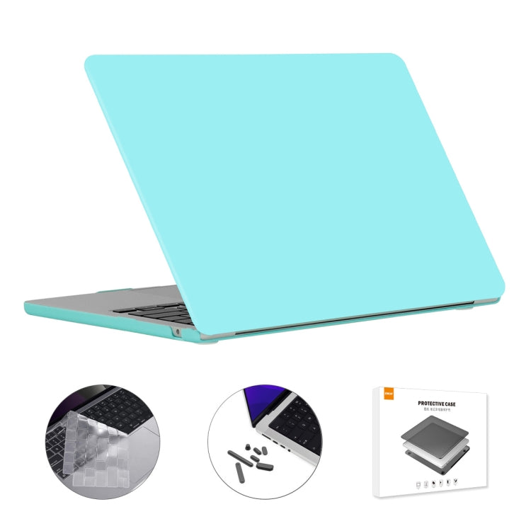 For MacBook Air 13.6 2022/2024 A2681 M2 / A3113 M3 EU Version ENKAY 3 in 1 Matte Laptop Case with TPU Keyboard Film / Anti-dust Plugs (Light Cyan) - MacBook Air Cases by ENKAY | Online Shopping UK | buy2fix