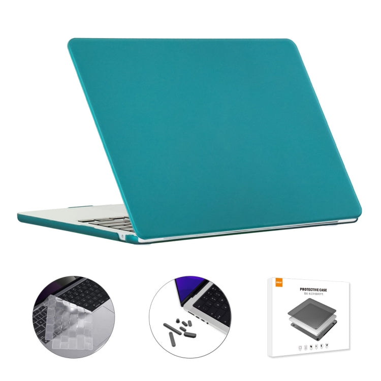 For MacBook Air 13.6 2022 A2681 EU Version ENKAY 3 in 1 Matte Laptop Case with TPU Keyboard Film / Anti-dust Plugs (Dark Cyan) - MacBook Air Cases by ENKAY | Online Shopping UK | buy2fix