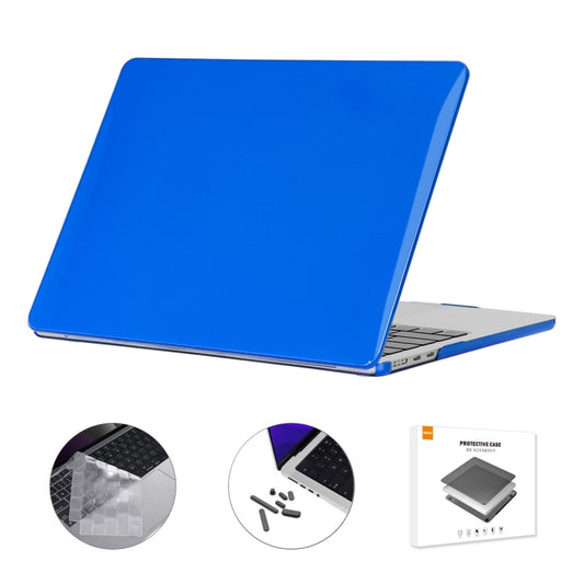 For MacBook Air 13.6 2022/2024 A2681 M2 / A3113 M3 US Version ENKAY 3 in 1 Crystal Laptop Case with TPU Keyboard Film / Anti-dust Plugs (Dark Blue) - MacBook Air Cases by ENKAY | Online Shopping UK | buy2fix