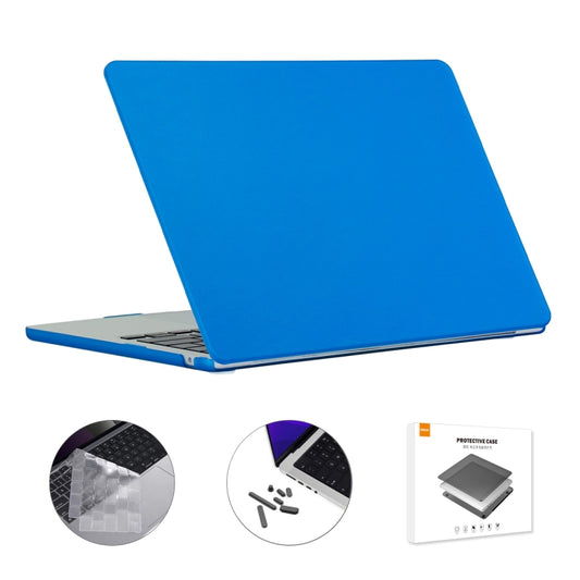 For MacBook Air 13.6 2022/2024 A2681 M2 / A3113 M3 US Version ENKAY 3 in 1 Matte Laptop Case with TPU Keyboard Film / Anti-dust Plugs (Dark Blue) - MacBook Air Cases by ENKAY | Online Shopping UK | buy2fix