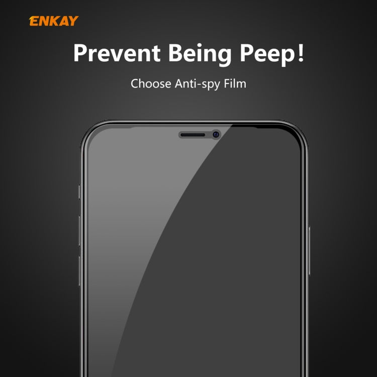 For iPhone 12 / 12 Pro 2pcs ENKAY Hat-Prince 0.26mm 9H 6D Privacy Anti-spy Full Screen Tempered Glass Film - iPhone 12 / 12 Pro Tempered Glass by ENKAY | Online Shopping UK | buy2fix