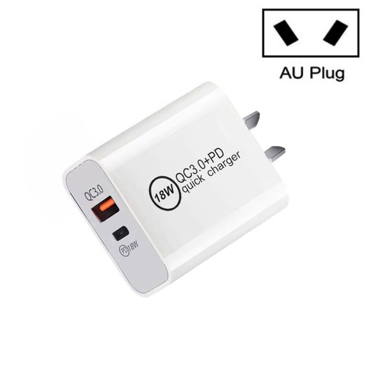 SDC-18W 18W PD + QC 3.0 USB Dual Fast Charging Universal Travel Charger, AU Plug - Mobile Accessories by buy2fix | Online Shopping UK | buy2fix