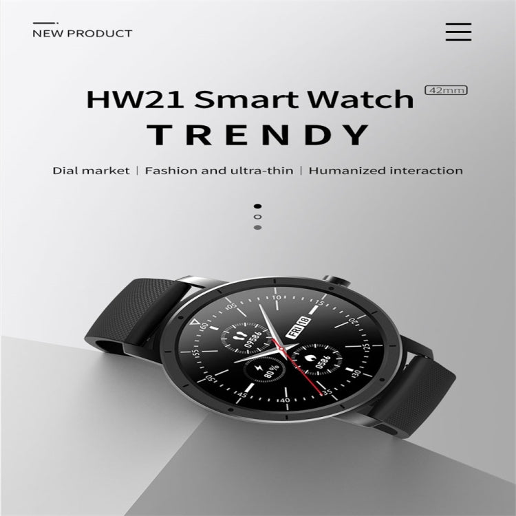 HW21 1.28 inch Color Screen Smart Watch IP67 Waterproof,Support Heart Rate Monitoring/Blood Oxygen Monitoring/Sleep Monitoring/Sedentary Reminder(Silver) - Smart Wear by buy2fix | Online Shopping UK | buy2fix