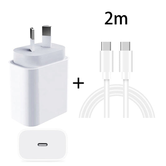 20W PD 3.0 Travel Fast Charger Power Adapter with USB-C / Type-C to Type-C Fast Charge Data Cable, AU Plug(2m) - Apple Accessories by buy2fix | Online Shopping UK | buy2fix