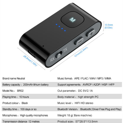 BR02 Bluetooth 5.0 Receive and transmit 2-in-1 PC TV Bluetooth audio adapter with battery display - Apple Accessories by buy2fix | Online Shopping UK | buy2fix
