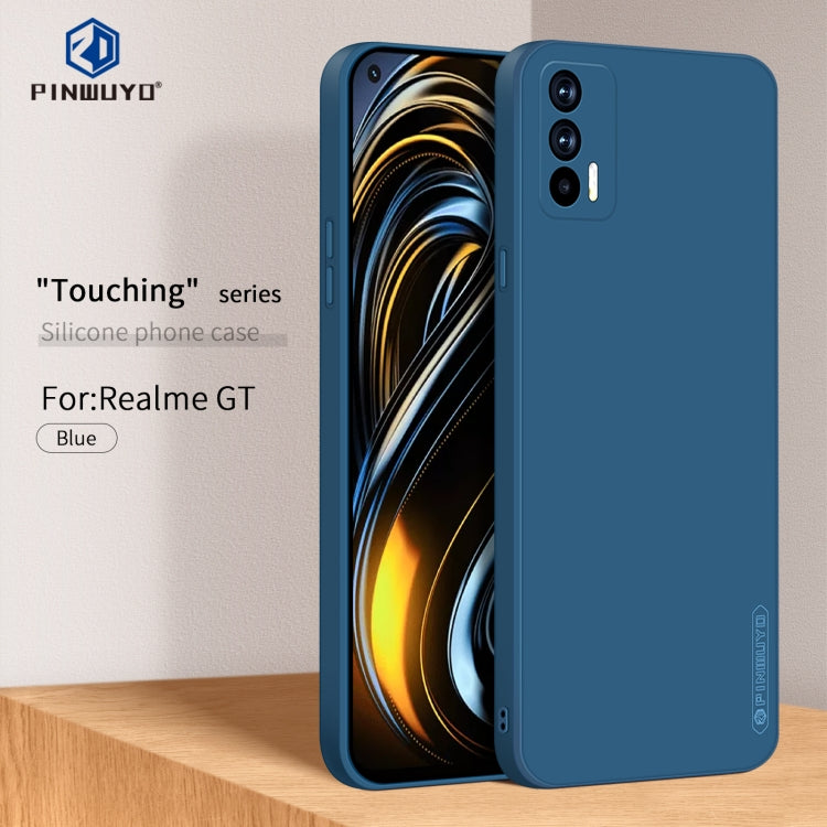 For OPPO Realme GT / GT NEO / Realme Q3 Pro PINWUYO Touching Series Liquid Silicone TPU Shockproof Case(Blue) - Realme Cases by PINWUYO | Online Shopping UK | buy2fix