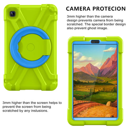 For Galaxy Tab A7 Lite T220/T225 PC + Silicone Shockproof Combination Case with 360 Degree Rotating Holder & Handle(Grass Green+Blue) - Tab A7 Lite T220 / T225 by buy2fix | Online Shopping UK | buy2fix