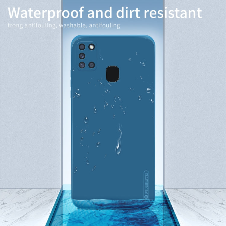 For Samsung Galaxy A21s PINWUYO Touching Series Liquid Silicone TPU Shockproof Case(Blue) - Galaxy Phone Cases by PINWUYO | Online Shopping UK | buy2fix