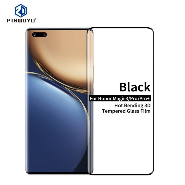 For Honor Magic 3 / Magic 3 Pro PINWUYO 9H 3D Hot Bending Tempered Glass Film(Black) - Honor Tempered Glass by PINWUYO | Online Shopping UK | buy2fix