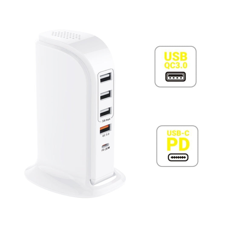 PD-36W PD3.0 + QC3.0 4-port USB Mobile Phone Charging Sailboat Multi Port Charger, AU Plug - Multifunction Charger by buy2fix | Online Shopping UK | buy2fix