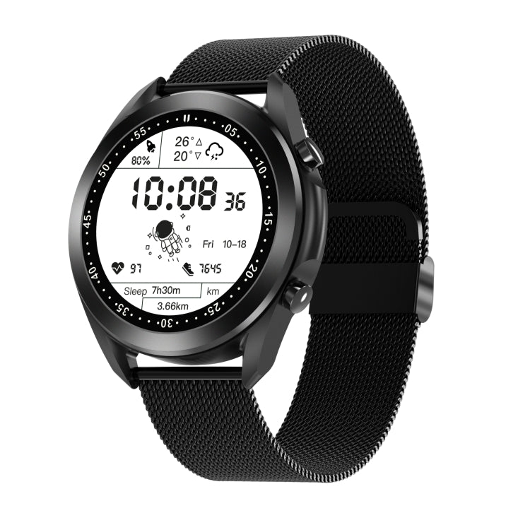 DW95 1.28 inch Color Screen Smart Watch, IP67 Waterproof,Steel Watchband,Support Bluetooth Call/Heart Rate Monitoring/Blood Pressure Monitoring/Blood Oxygen Monitoring/Sleep Monitoring(Black) - Smart Wear by buy2fix | Online Shopping UK | buy2fix