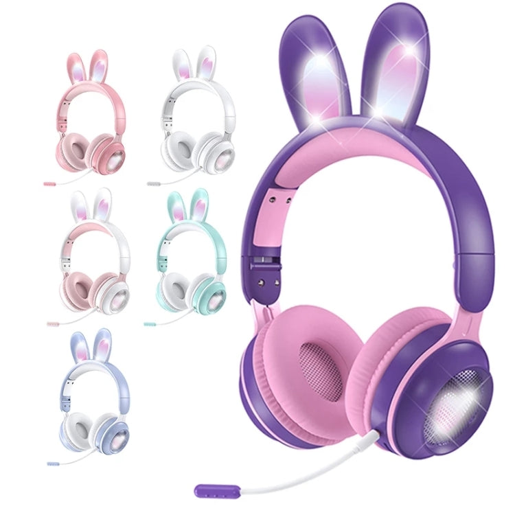 KE-01 Rabbit Ear Wireless Bluetooth 5.0 Stereo Music Foldable Headset with Mic For PC(Pink) - Apple Accessories by buy2fix | Online Shopping UK | buy2fix