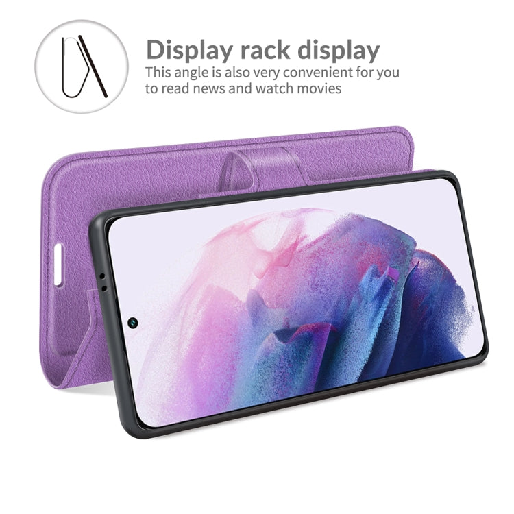 For Samsung Galaxy S22+ 5G Litchi Texture Horizontal Flip Protective Case with Holder & Card Slots & Wallet(Purple) - Samsung Accessories by buy2fix | Online Shopping UK | buy2fix