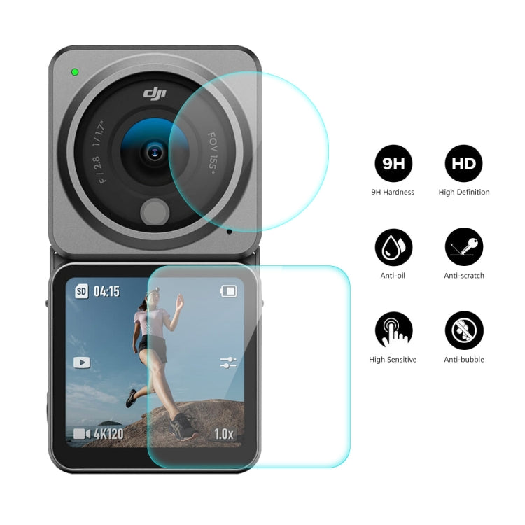 For DJI Action 2 ENKAY 0.2mm 9H Tempered Glass Screen Film, Version:Dual-Screen Combo - DJI & GoPro Accessories by ENKAY | Online Shopping UK | buy2fix