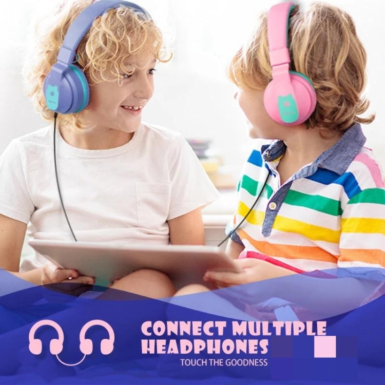 BOBo+ Adults & Kids Cute Bluetooth 5.0 Bass Noise Cancelling Headset with Mic(Blue) - Apple Accessories by buy2fix | Online Shopping UK | buy2fix