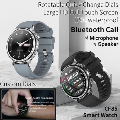 CF85 1.32 inch Silicone Watchband Color Screen Smart Watch(Silver) - Smart Wear by buy2fix | Online Shopping UK | buy2fix