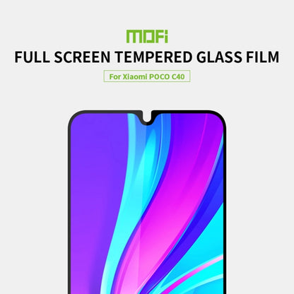 For Xiaomi Poco C40 MOFI 9H 2.5D Full Screen Tempered Glass Film(Black) -  by MOFI | Online Shopping UK | buy2fix