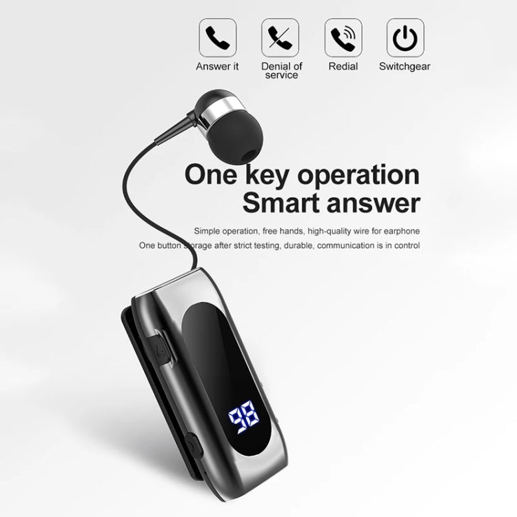 K55 Retractable Cable BT5.2 Smart In-ear Single Sports Earphone(Black) - Sport Earphone by buy2fix | Online Shopping UK | buy2fix