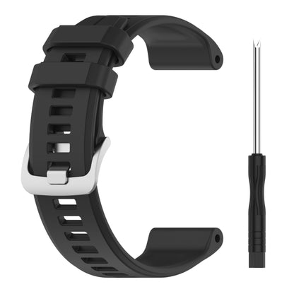 For Garmin Approach S60 22mm Solid Color Silicone Watch Band(Black) - Smart Wear by buy2fix | Online Shopping UK | buy2fix