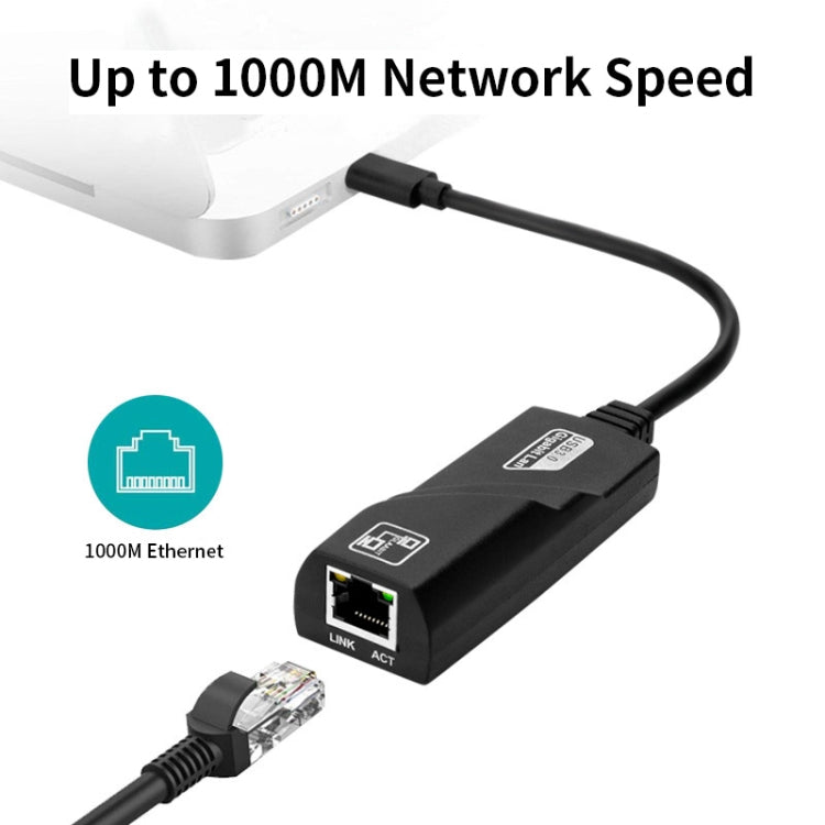 JSM 1000 Mbps USB-C / Type-C to RJ45 Ethernet Adapter Network Cable - USB Network Adapter by JUNSUNMAY | Online Shopping UK | buy2fix