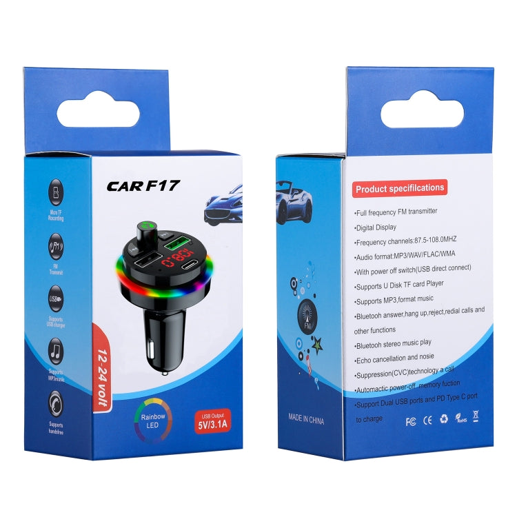 F17 3.1A Dual USB Charger Bluetooth 5.0 Car MP3 Player - In Car by buy2fix | Online Shopping UK | buy2fix