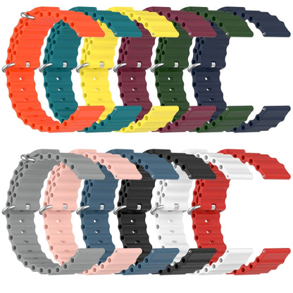 For Garmin Venu 2 Plus 20mm Ocean Style Silicone Solid Color Watch Band(Red) - Watch Bands by buy2fix | Online Shopping UK | buy2fix