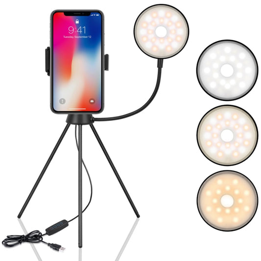 NS-08 LED Dimmable Ring Lamp with Phone Tripod Stand Holder - Consumer Electronics by buy2fix | Online Shopping UK | buy2fix