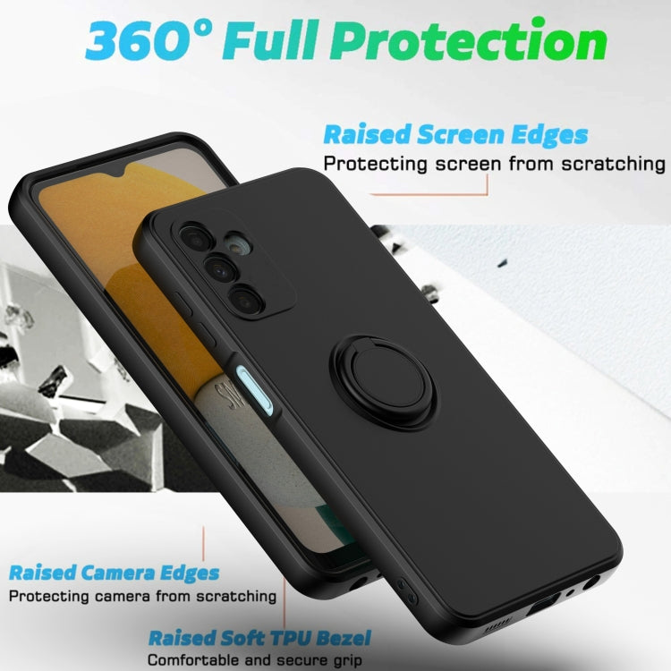 Ring Kickstand Silicone Phone Case For Samsung Galaxy A14 5G(Black) - Galaxy Phone Cases by buy2fix | Online Shopping UK | buy2fix