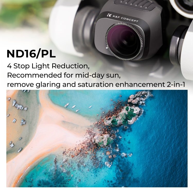 For DJI Mini 3 Pro K&F Concept KF01.2044 ND16PL Lens Filter Neutral Density Polarizing 2-in-1 Filter - DJI & GoPro Accessories by K&F | Online Shopping UK | buy2fix