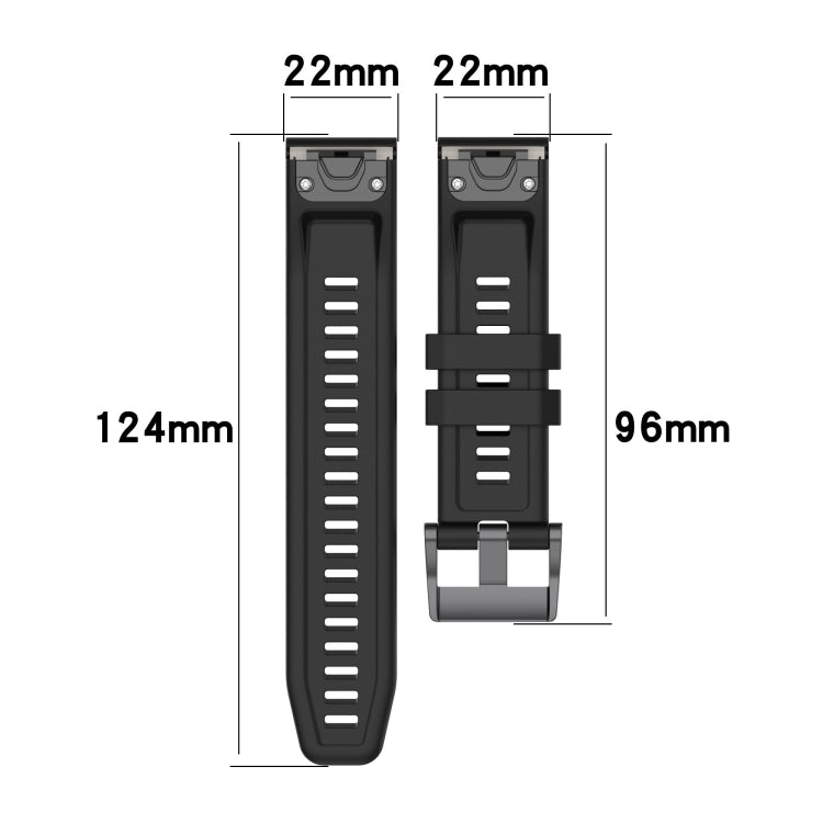 For Garmin Approach S62 22mm Two-Color Sports Silicone Watch Band(Black+Grey) - Watch Bands by buy2fix | Online Shopping UK | buy2fix