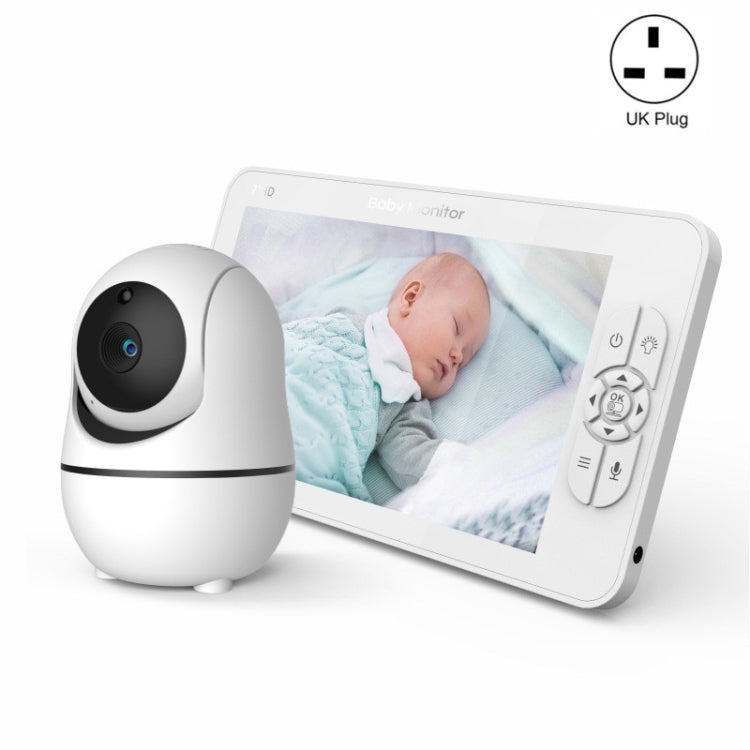 SM70PTZ 7 inch Screen 2.4GHz Wireless Digital Baby Monitor,  Auto Night Vision / Two-way Voice Intercom(UK Plug) - Security by buy2fix | Online Shopping UK | buy2fix