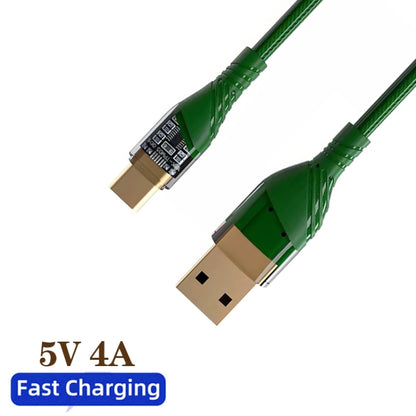 2pcs 4A USB to Type-C Transparent Fast Charging Data Cable, Length: 1m(Green) -  by buy2fix | Online Shopping UK | buy2fix