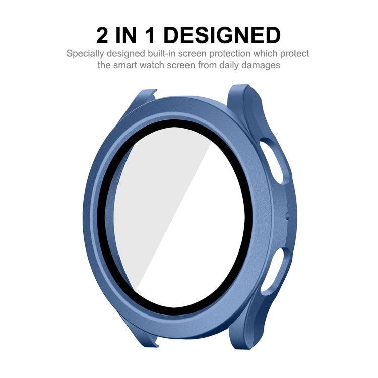 For Samsung Galaxy Watch4/5 44mm ENKAY Hat-Prince Waterproof Full Coverage PC Frame + 9H Tempered Glass Case(White) - Watch Cases by ENKAY | Online Shopping UK | buy2fix