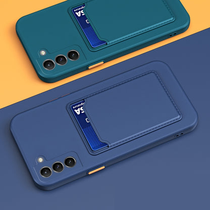 For Samsung Galaxy A34 5G Skin Feel Card TPU Contrast Color Button Phone Case(Dark Blue) - Galaxy Phone Cases by buy2fix | Online Shopping UK | buy2fix