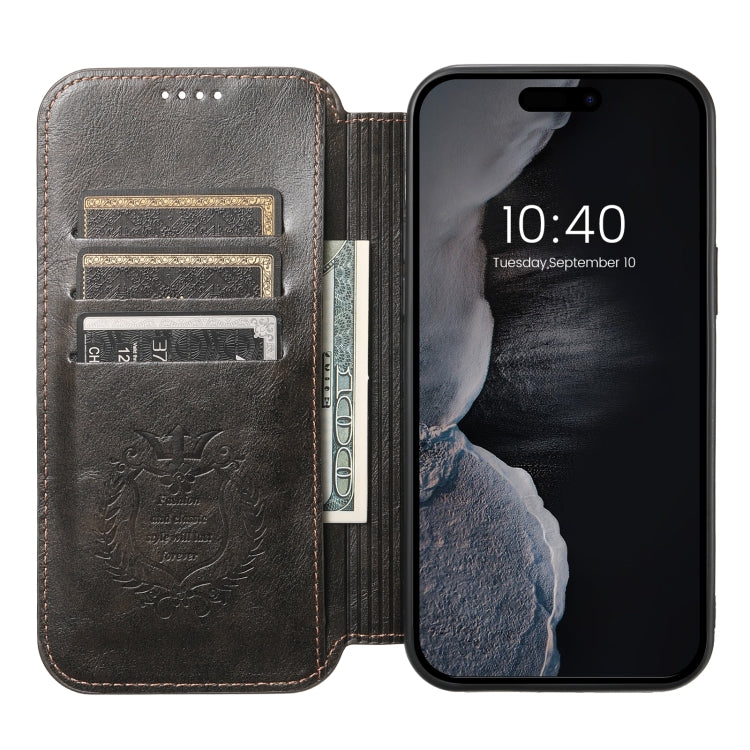 For iPhone 12 / 12 Pro Suteni J05 Leather Magnetic Magsafe Phone Case(Black) - iPhone 12 / 12 Pro Cases by Suteni | Online Shopping UK | buy2fix
