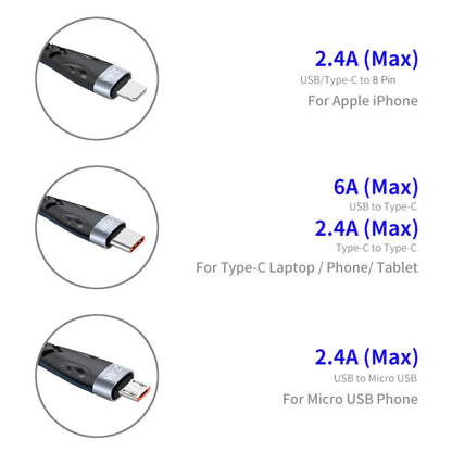 ENKAY ENK-CB135 5-in-1 65W USB-A & USB-C to 8 Pin / Type-C / Micro USB Multifunctional Charging Cable with Indicator Light, Cable Length:2m - Multifunction Cable by ENKAY | Online Shopping UK | buy2fix