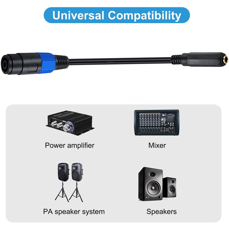 JUNSUNMAY Speakon Female to 6.35mm Female Audio Speaker Adapter Cable, Length: 50cm - Microphone Audio Cable & Connector by JUNSUNMAY | Online Shopping UK | buy2fix