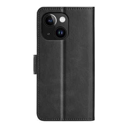 For iPhone 15 Plus Dual-side Magnetic Buckle Horizontal Flip Leather Phone Case(Black) - iPhone 15 Plus Cases by buy2fix | Online Shopping UK | buy2fix