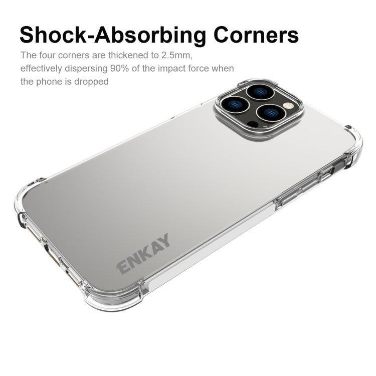 For iPhone 15 Pro Max ENKAY Transparent TPU Shockproof Phone Case with Glass Film - iPhone 15 Pro Max Cases by ENKAY | Online Shopping UK | buy2fix