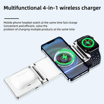 T30 Folding Wireless Charging Stand for Cell Phone Watch Headset 4 in 1 Charger - Wireless Charger by buy2fix | Online Shopping UK | buy2fix