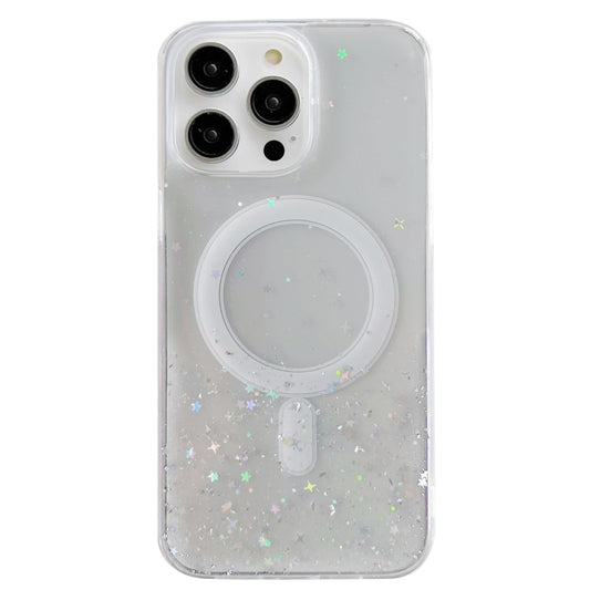 For iPhone 15 Plus MagSafe Glitter Hybrid Clear TPU Phone Case(White) - iPhone 15 Plus Cases by buy2fix | Online Shopping UK | buy2fix