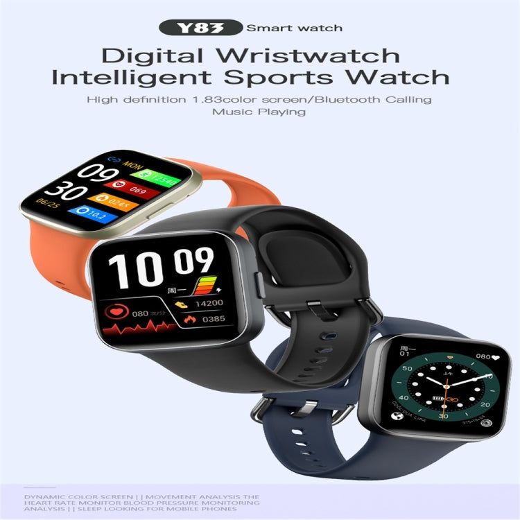 Y83 1.83 inch Color Screen Smart Watch,Support Heart Rate / Blood Pressure / Blood Oxygen / Blood Glucose Monitoring(Orange) - Smart Watches by buy2fix | Online Shopping UK | buy2fix