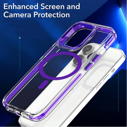 For iPhone 15 Pro Dual-color MagSafe TPU Hybrid Clear PC Shockproof Phone Case(Orange) - iPhone 15 Pro Cases by buy2fix | Online Shopping UK | buy2fix