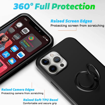 For iPhone 15 Pro Max Ring Kickstand Silicone Phone Case(Black) - iPhone 15 Pro Max Cases by buy2fix | Online Shopping UK | buy2fix